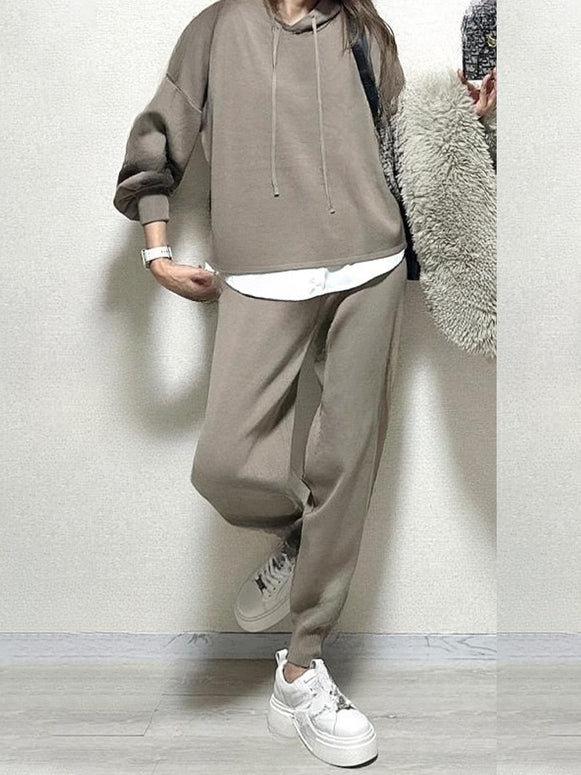 「最終在庫セール」2点セット スウェット 上下セット レディース ゆったり シンプル カジュアル 楽ちん 体型カバー 秋冬 部屋着 ワンマイルウェア ID2293