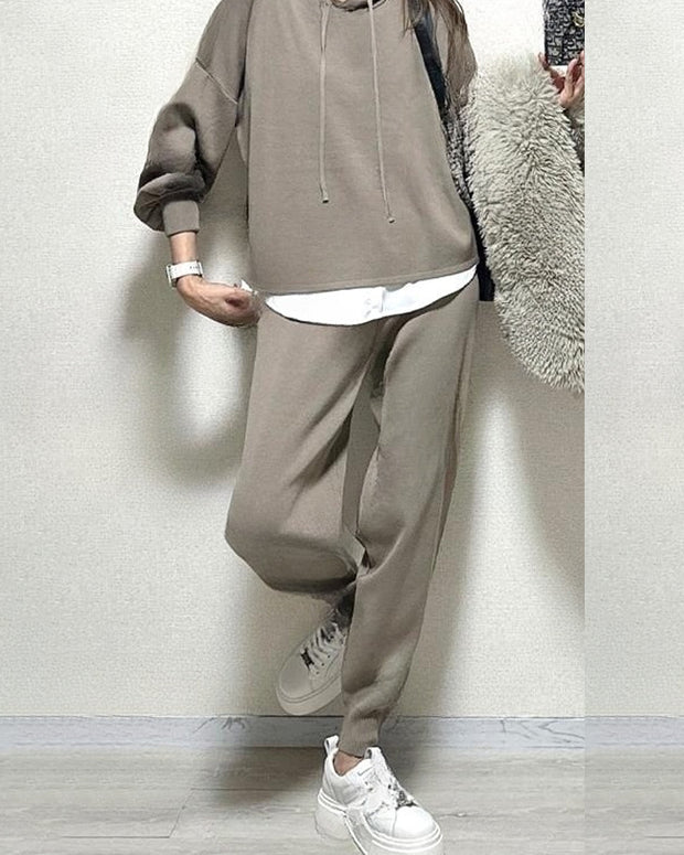 「最終在庫セール」2点セット スウェット 上下セット レディース ゆったり シンプル カジュアル 楽ちん 体型カバー 秋冬 部屋着 ワンマイルウェア ID2293